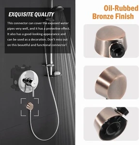 A725ORB Round Drop Ell Handheld Shower Wall Connector, Oil-Rubbed Bronze 0.5 In - Picture 1 of 7
