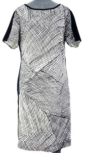 PLANET Dress Black White Abstract Print Shift Dress Back Zip Elegant Lined UK 10 - Picture 1 of 9