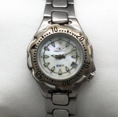 Freestyle часы женщин 28 мм серебристого тона швабра Дата 100 М новый аккумулятор 7» - Изображение 1 из 4