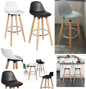 2 x Bar Stools Modern Breakfast Bar Kitchen Padded Barstool Kitchen Dining Chair - Picture 1 of 11