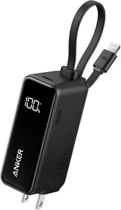 Anker 3-in-1 Power Bank Built-in Cable 5000mAh 30W Portable Wall Charger Foldabl - Picture 1 of 6