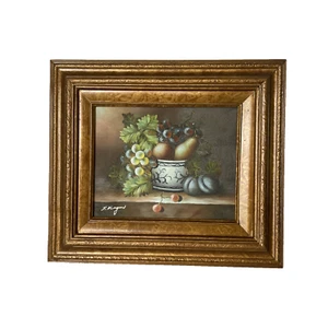 Vintage J.Magus signiert gerahmt Still Live Öl auf Leinwand Gemälde 13x15 Zoll - Bild 1 von 11