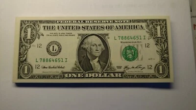 FR-1933 L-- 50 - ONE DOLLAR BILLS Series 2006 New Crisp Paper Money. - Image 1 of 4