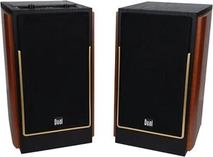 Dual LUHSL20B Cherrywood & Black 2-Way Bookshelf Speakers with Bluetooth New - Picture 1 of 7