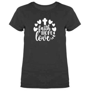 Camiseta Fe Esperanza Amor Cristiano Religioso Dios Biblia Iglesia Jesucristo - Imagen 1 de 19