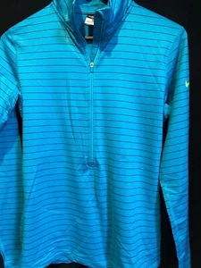 Nike Dri-Fit Running Jacket Blue Purple Long Sleeve 1/2 Zip -Women's Size L -EUC - Picture 1 of 6