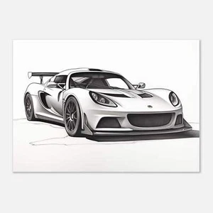 Lotus Exige Pencil Sketch – Grayscale Monochrome Art, Perfect for Auto Fans - Picture 1 of 33