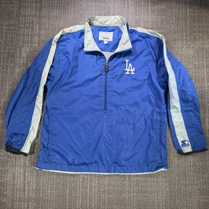 Vintage 90s Starter Los Angeles Dodgers MLB Pullover Windbreaker Jacke Blau L - Bild 1 von 24