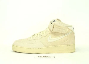 Nike x Stussy Air Force 1 Mid Tan Sail Beige Lona - Talla 4 Hombres (5.5 Mujeres) NUEVO - Imagen 1 de 6