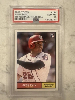 2018 Topps Throwback Thursday TBT #184 Juan Soto Rookie RC PSA 10💎🔥 Foto 1 de 2