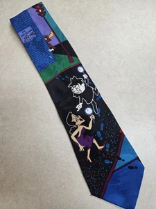 Bolero Black Multicolor "Rocky & Bullwinkle" Neck Tie - Picture 1 of 3