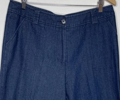 White Stag Womens Casual Chambray Denim Blue Capri Crop Capri Pants Size 14 - Image 1 of 4
