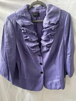 Chaqueta Adrianna Papell Evening Essentials Para Mujer 18W Vampiro Volantes Cuello Nueva Con Etiquetas Foto 1 de 4