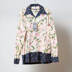 Dolce＆Gabbana Floral Dot Pink Long Sleeve Shirt Size 40 From Japan - Picture 1 of 24
