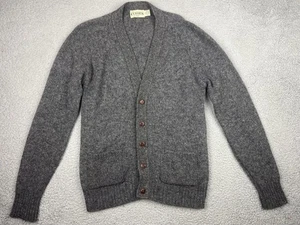 Suéter Vintage Sears Classics Para Hombre Medio Alto Gris Lana Shetland Cárdigan Años 80 - Imagen 1 de 16