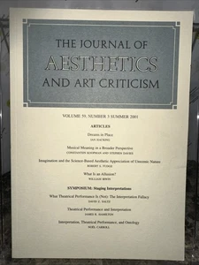 The Journal of Aesthetics and Art Criticism: Vol 59, No. 3 - Summer 2001 - Imagen 1 de 3