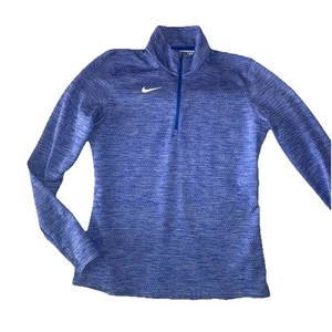 Nike Size Large Women’s dri Fit Long Sleeve Blue 1/4 Zip Running Pullover - Picture 1 of 7