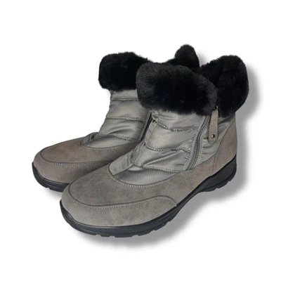 Botas impermeables Easy Dry by Easy Street talla 9M grises con cremallera piel sintética usadas en excelente estado Foto 1 de 4