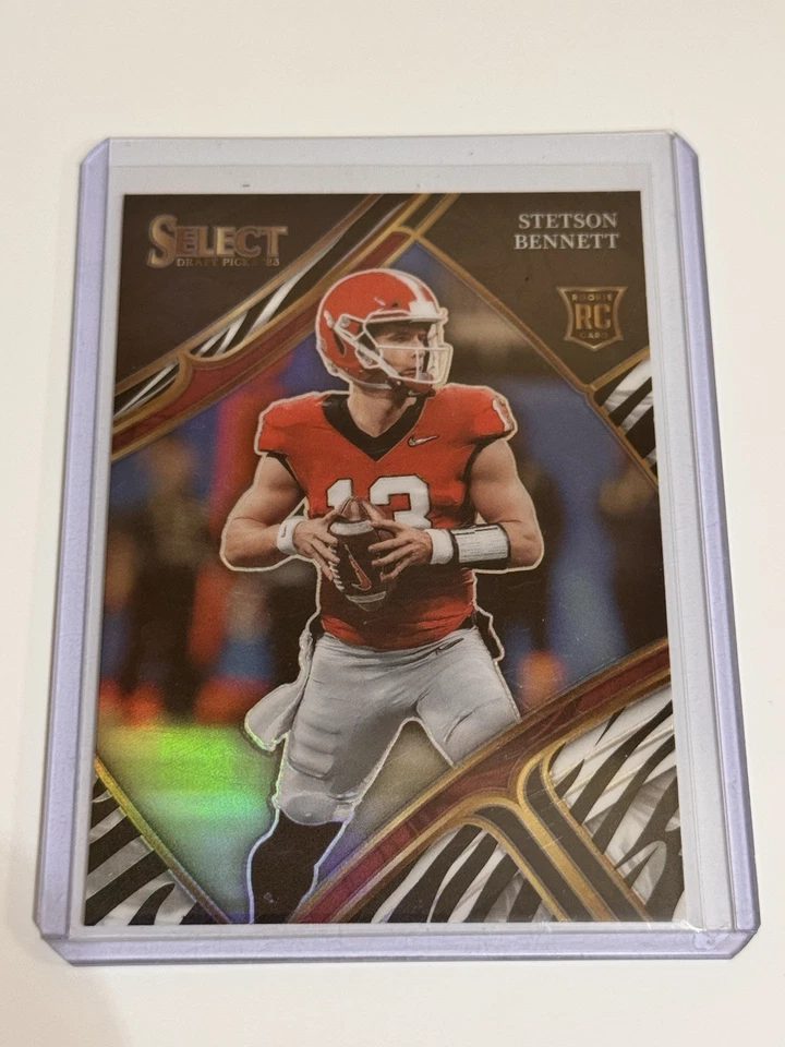 2023 Panini select Stetson Bennett Draft Picks Zebra Case Hit SSP - Image 1 of 2