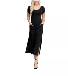 INK+IVY Damen Kleid mit doppeltem V-Ausschnitt schwarz Größe M - Bild 1 von 5