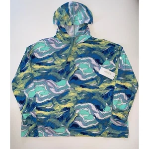 Jones New York Sport Damen 2X Hoodie Pullover Mehrfarbig Abstrakt Print NEU - Bild 1 von 6