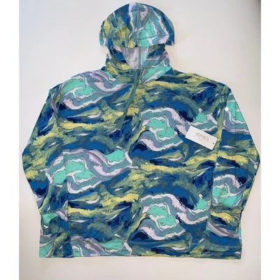 Pulôver com capuz Jones New York Sport feminino 2X multicolorido estampa abstrata NOVO - Imagem 1 de 4