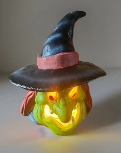 Vintage Halloween 1993 Trendmasters Hexenkopf Schaumstoff Lampenschirm sehr guter Zustand L@@K - Bild 1 von 8
