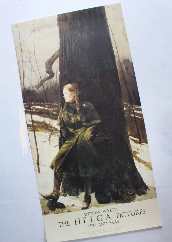 Andrew Wyeth 1992 Helga Tree Litografía Póster Impresión Capa Abrigo Exposición Foto 1 de 2