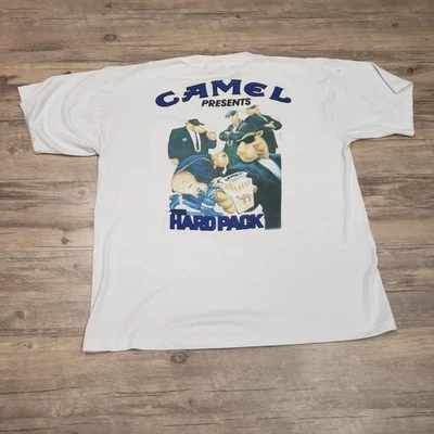 Vintage Camel Hard Pack Shirt Mens Extra Large White Graphic Cigarette 90s - Image 1 of 4