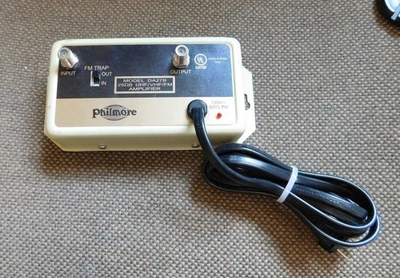 PHILMORE DA27B UHF/VHF/FM With FM Trap 117VAC 60Hz 4.5W AMPLIFIER - Untested - Image 1 of 2