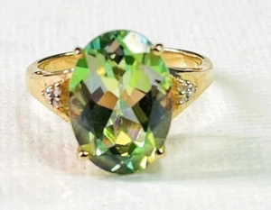 Schöner beschichteter Topas Diamant 14k Weißgold Ring Gr. 7 - Bild 1 von 6