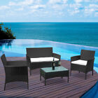 Sitzgruppe Sitzgarnitur Gartenmöbel Terrassen Polyrattan Hocker Relax-Lounge