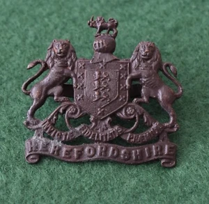 The Herefordshire Regiment Pre-WW1 Officer's Service Dress Cap badge - Picture 1 of 3