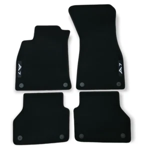 Car Floor Mats Velour For Audi A7 Waterproof Black Carpet Rugs Auto Liners New - Foto 1 di 11