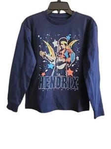 New Jimi Hendrix Gap Kids Boys Size Medium Long Sleeve Navy Blue Cotton Tee - Picture 1 of 4