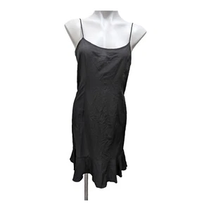 Rickie Freeman Teri Jon Size 6 Slip Mini Dress Black Flared Strappy Sleeveless - Picture 1 of 17