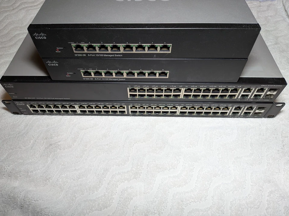 Cisco  (SF300) Rack-Mountable Network Device Bundle 4 Switches Included - Image 1 of 1