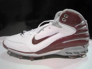 MENS NIKE AIR FOOTBALL MOLDED CLEATS ZOOM NEXT FRAME MAROON WHITE SHOE NEW #33 - Picture 1 of 4