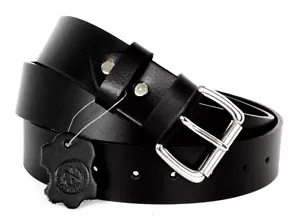 Men's Leather Belt Genuine FULL GRAIN BUFFALO Jeans 1.50" width Handmade Amish - Picture 1 of 40
