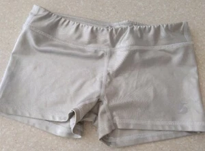 Soffe Junior Womens Dance Shorts Low Rise Stretch Silver Size youth L(12-14) - Picture 1 of 6