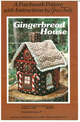 1978 Yours Truly 3902 Gingerbread House Pattern Patchwork sewing pattern uncut - Image 1 of 3
