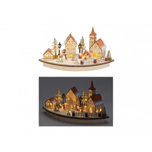 DECORAZIONE NATALIZIA SCENA INVERNALE CON ILLUMINAZIONE LED IN LEGNO - Imagen 1 de 7