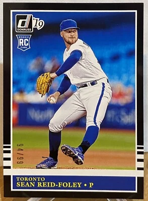2019 Donruss Retro Holo Back #219 Sean Reid-Foley RC Ser #94/99 Toronto Rookie - Image 1 of 2