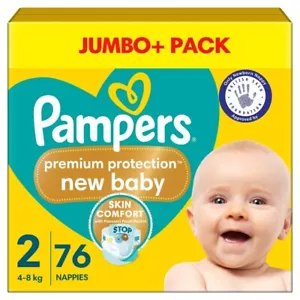 Pampers New Baby Windeln | Größe 2 | 76 Jumbopack | Sanfter Schutz für Babys - Bild 1 von 7