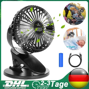 360° Mini USB Ventilator Clip Fan Tischventilator 2800mah Batterie Tisch Lüfter - Bild 1 von 20