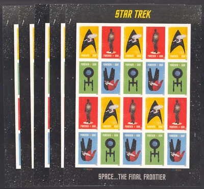US Stamp Scott #5132-35 Star Trek Forever 5 Sheets of 20 (100pc) - Image 1 of 3