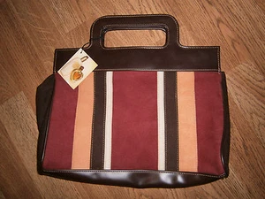 Vtg NWT Victoria's Secret Brown Rust Gold Suede Leather Purse Clutch Rapture - Picture 1 of 4