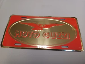 Moto Guzzi Polished Aluminum Stamped Vanity License Plate 6x12" 00B-0536 #2 - Picture 1 of 2