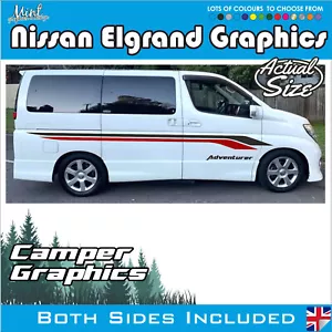 Nissan Elgrand monospace camping-car rayures latérales autocollants fourgonnette graphiques GRATUIT P&P 035 - Photo 1/3