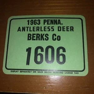 Vintage 1961 Penna Antlerless Deer Berks Co. Lizenz 1606 - Bild 1 von 2